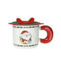 Taza roja de cerámica con tapa de silicona blanca, diseño italiano.