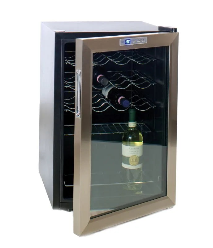 Nevera Cantina Brandani con compresor para 19 botellas, vista frontal.