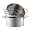 Olla de cocina a vapor de 6 litros con tapa, fabricada en material resistente y con acabado pulido.
