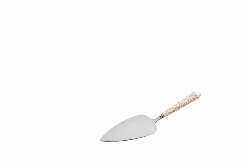 Pala para tarta con mango de cerámica pintada a mano de la colección Campo Ai Fiori y hoja de acero inoxidable.