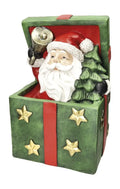Figura de Papá Noel con una caja en las manos, diseño Brandani Gift Group.