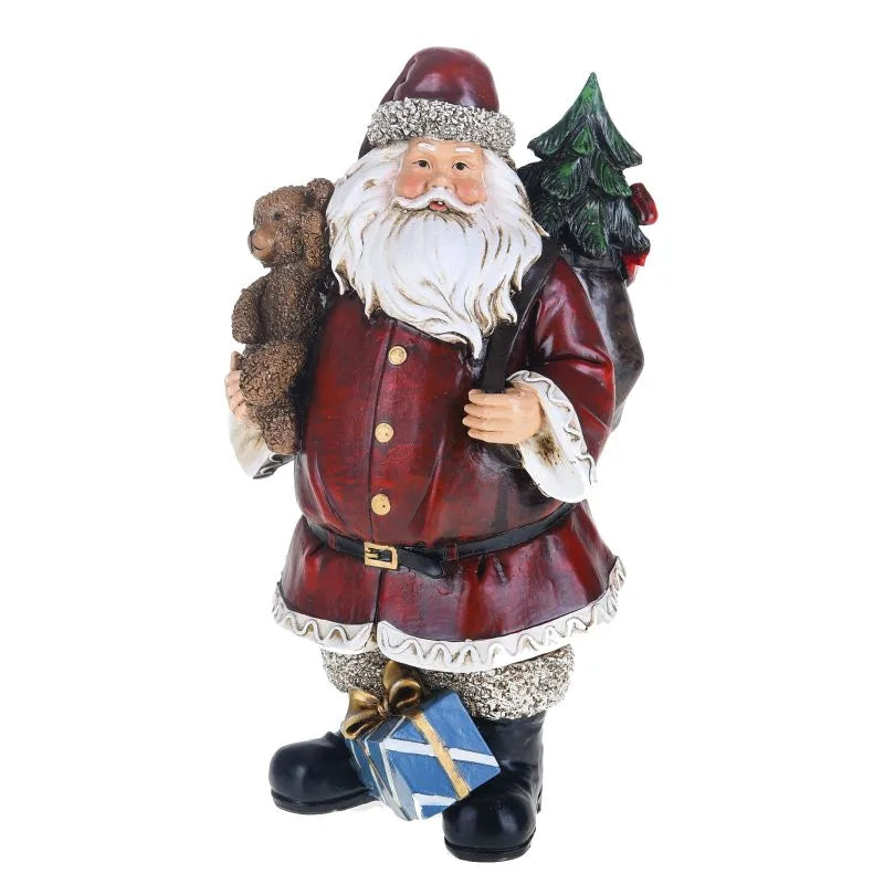 Figura de Papá Noel de Brandani de 25 cm de altura con saco, vestido con su tradicional traje rojo.