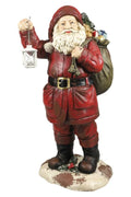 Figura decorativa de Papá Noel con un saco, estilo Brandani, con detalles cuidados.