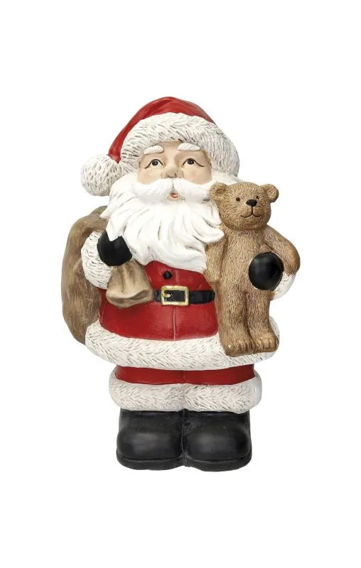 Papá Noel decorativo con saco, un adorno navideño de Brandani Gift Group.