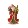 Papá Noel decorativo navideño con saco de regalos y 6 luces LED, dimensiones 18 x 12 x 30 cm.