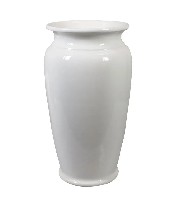 Paragüero blanco de cerámica italiana con diseño clásico.