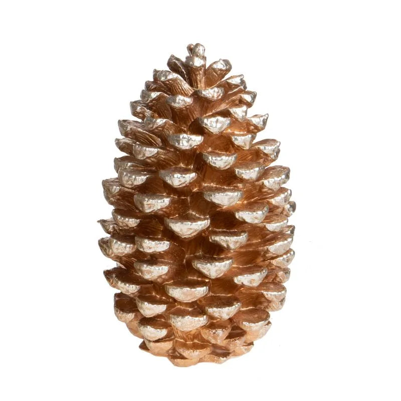 Piña decorativa de cerámica, color neutro, con unas dimensiones de 25 x 39.5 cm.