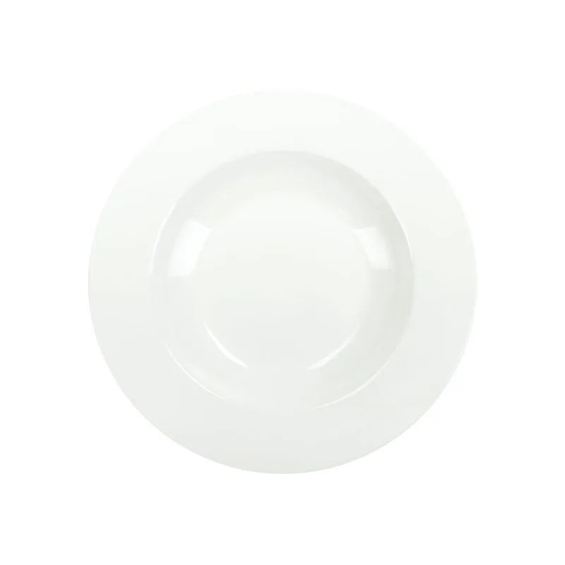 Plato hondo Total White Bianco en porcelana new bone china blanca.