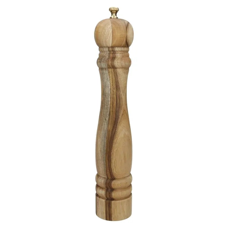 Pimentero de 32 cm de Brandani Gift Group con cuerpo de madera, detalles en acero inoxidable y mecanismo de cerámica.