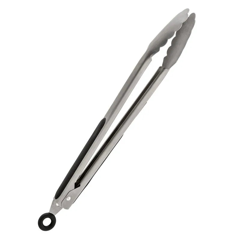 Pinza multiusos profesional con cuerpo de acero inoxidable y mango de nylon.