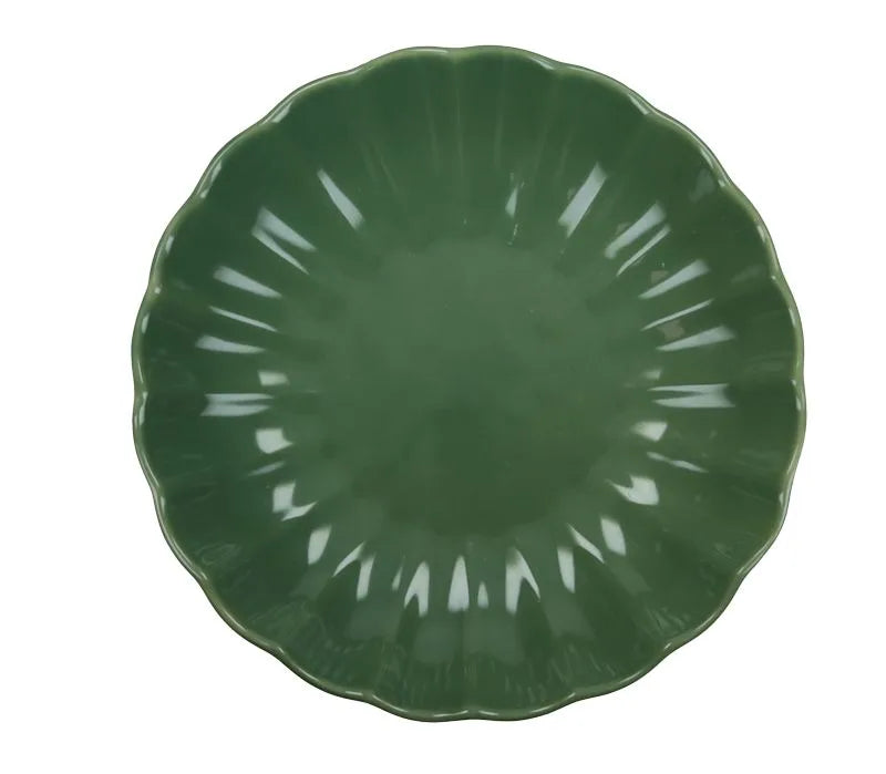 Plato hondo Calipso Menta, pieza de cerámica italiana con acabado brillante en color menta.