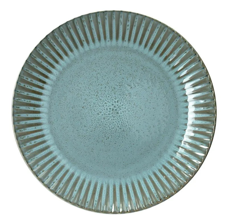Plato hondo Melange Acquamarina de cerámica con acabado liso y color azul verdoso.