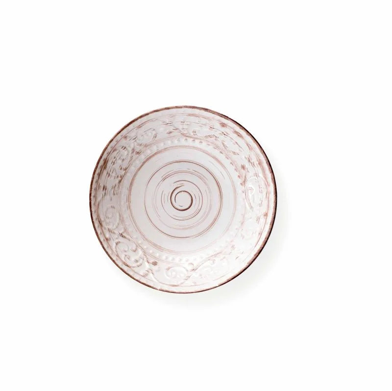 Plato hondo Serendipity en color blanco, fabricado en stoneware, con un diseño moderno y elegante.