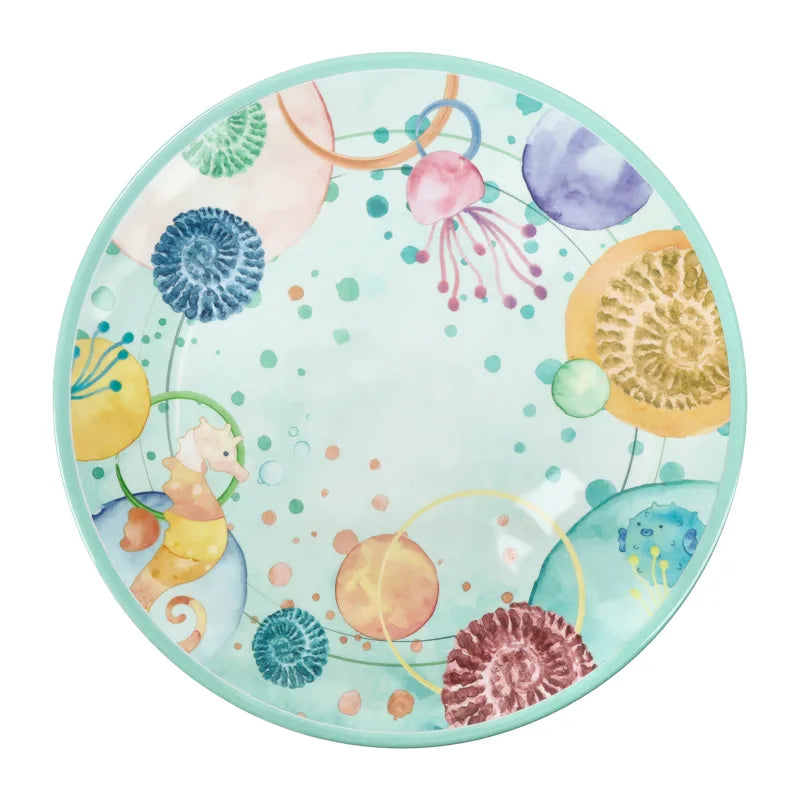 Plato llano Brandani colección Bollicine de 27 cm en melamina blanca.