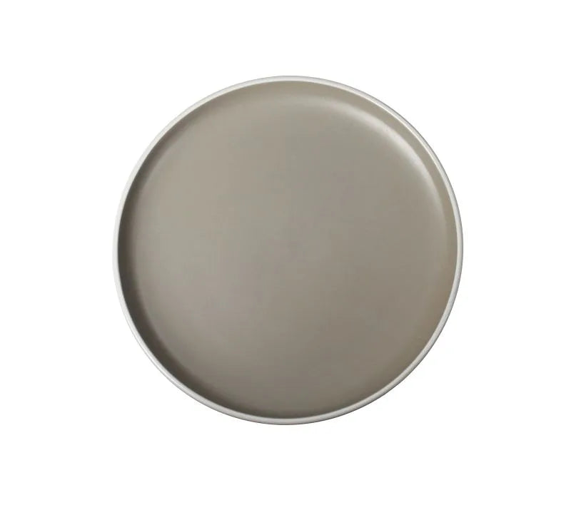 Plato llano de gres Brandani, colección Fusion, color Paloma, con un diseño contemporáneo.