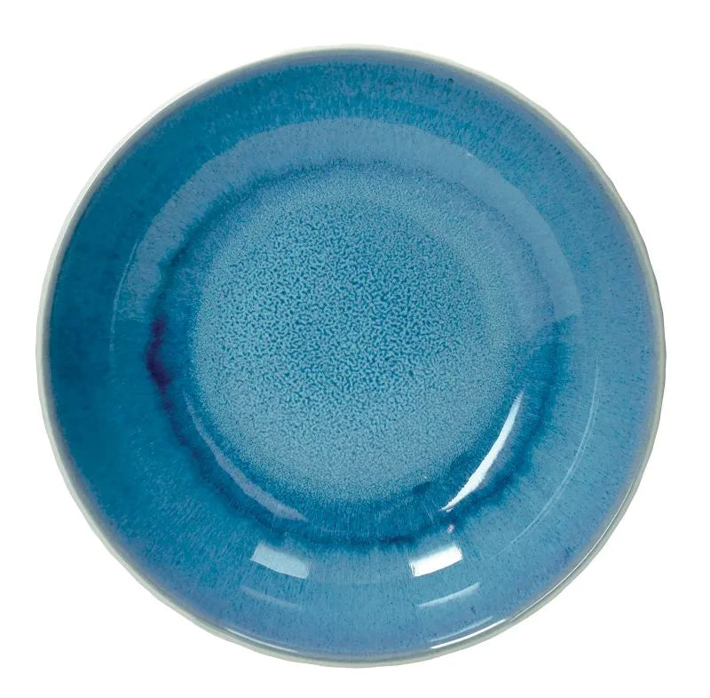 Plato llano Melange Bluette, de cerámica italiana, con diseño contemporáneo.