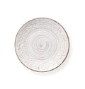 Plato llano Serendipity de Brandani en color blanco piedra, fabricado en gres.