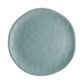 Plato llano de gres en tono agua, colección Sinfonia, Brandani.