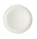 Plato llano individual de gres blanco de la colección Sinfonia, con un diseño liso y elegante.