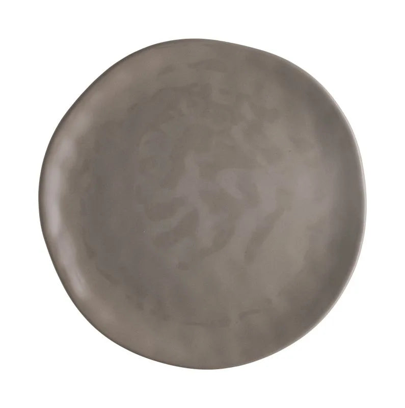 Plato llano Sinfonia gris paloma en gres.