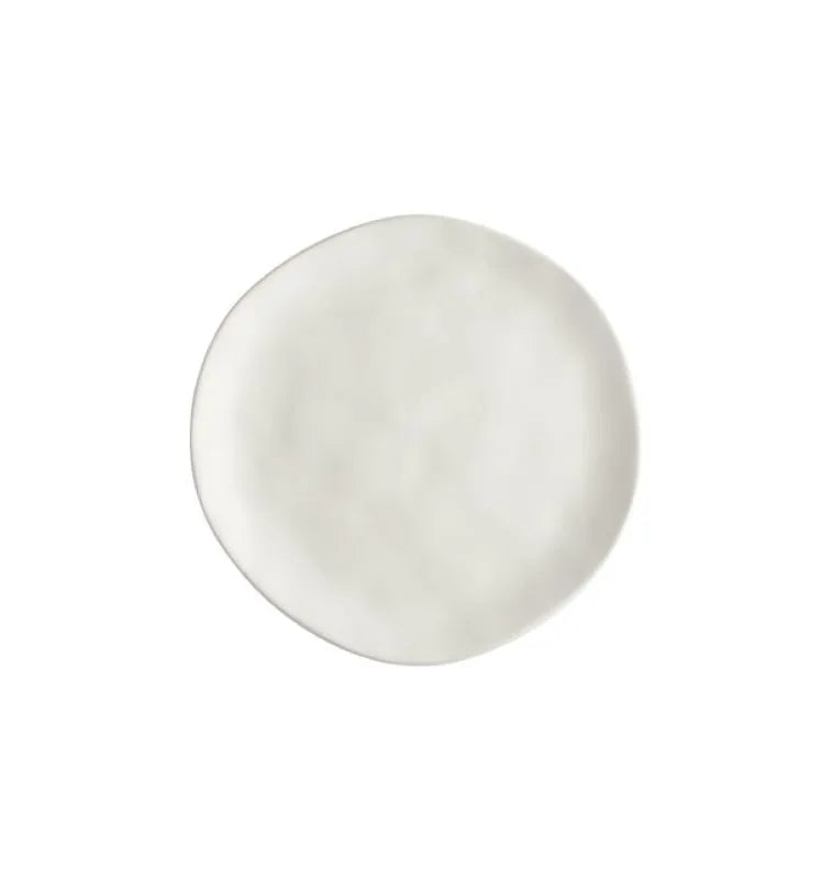 Plato de postre blanco de gres, modelo Sinfonia Bianco Gres.