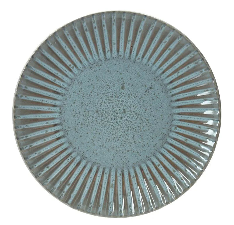 Plato de postre individual de cerámica en color acquamarina, colección Melange.