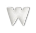 Letra 'W' de porcelana blanca, diseño italiano de Brandani Gift Group.