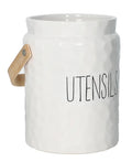 Pote de cocina New Age de Brandani Gift Group, blanco, para organizar utensilios.