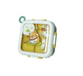 Recipiente infantil L'Ora della Pappa en color dorado con tenedor.