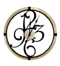 Reloj de pared con números grandes y marco negro, diseño italiano.