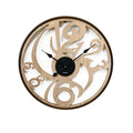 Reloj de pared Avalon con base de madera y detalles metálicos, diseño Brandani.