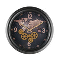 Reloj Mondo con mecanismo a la vista, acabado metálico, diseño italiano.