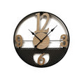 Reloj de pared Viena con esfera de madera y detalles metálicos, diseño italiano.