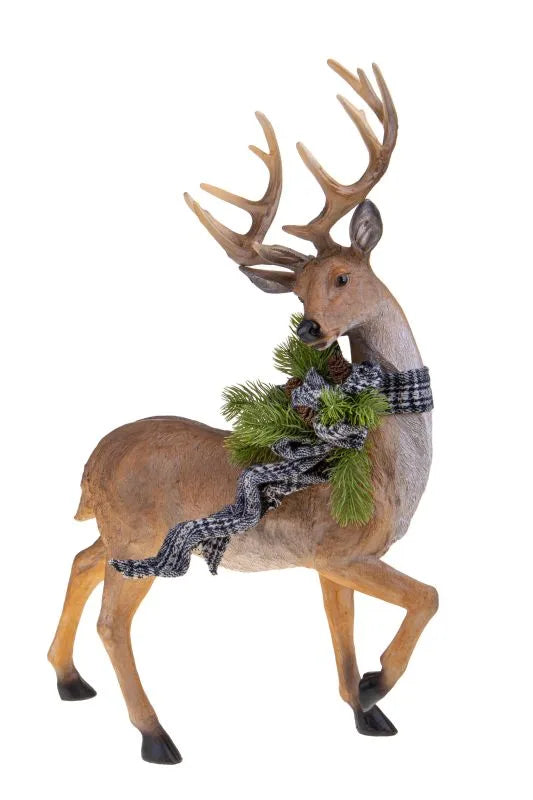 Figura de reno decorativo de 54 cm de altura, con diseño italiano, ideal para Navidad.