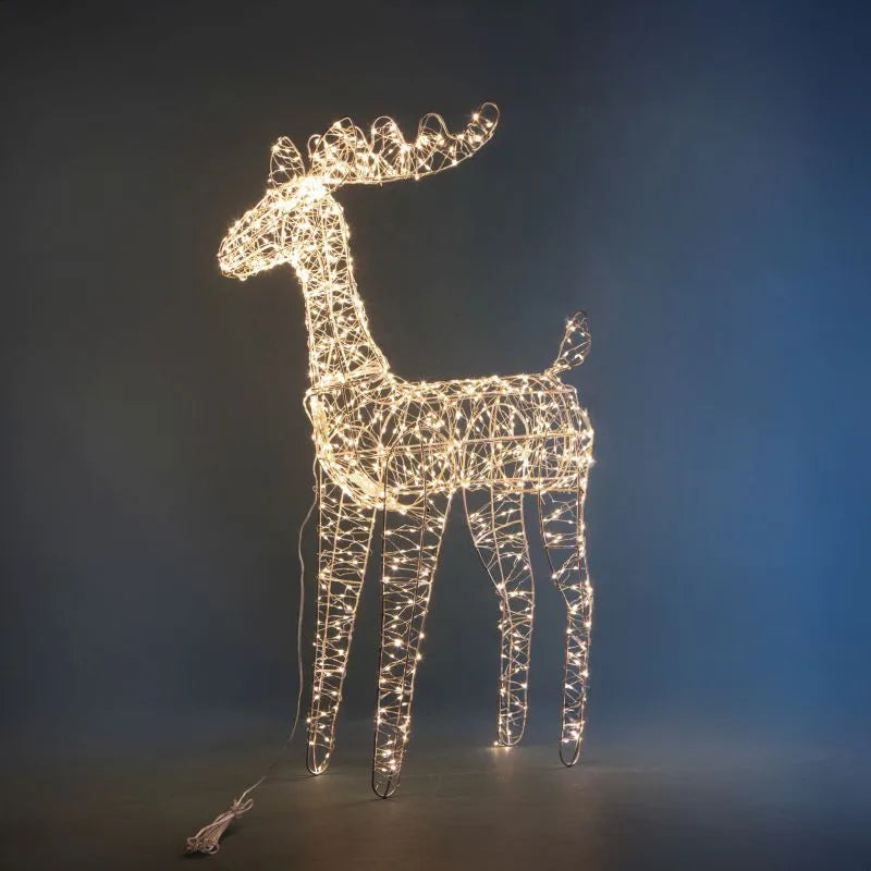 Reno luminoso navideño de 85 cm, con luz LED cálida, ideal para decoración de interiores.
