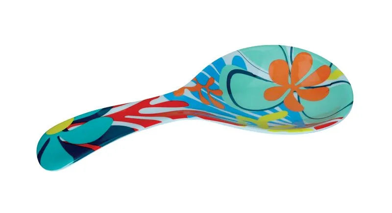 Reposacucharas de melamina blanco de la colección Tahiti de Brandani Gift Group, con un diseño elegante y funcional.