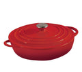 Cocotte baja roja de 5 litros en hierro fundido esmaltado.