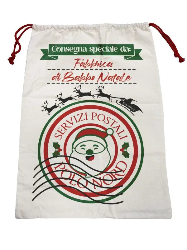 Saco Mágico "Polo Norte" de Brandani con dimensiones 49x71 cm, ideal para decoración o envolver regalos navideños.