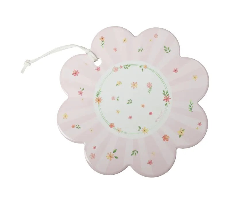 Salvamanteles Brandani Polline rosa, fabricado en cerámica y corcho.