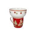 Set de 2 tazas con cuenco "Villaggio In Festa" en color blanco, diseño italiano.