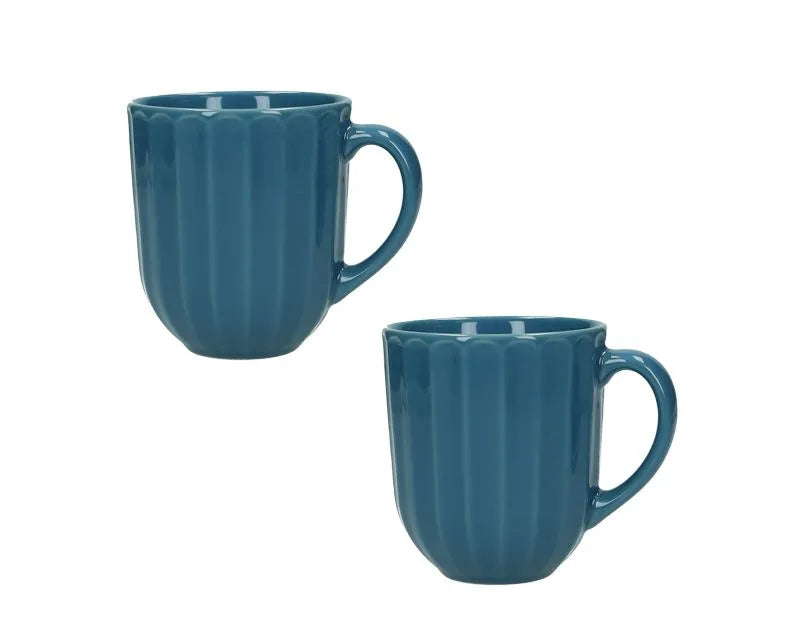 Set de 2 tazas de cerámica modelo Calipso en color azul.