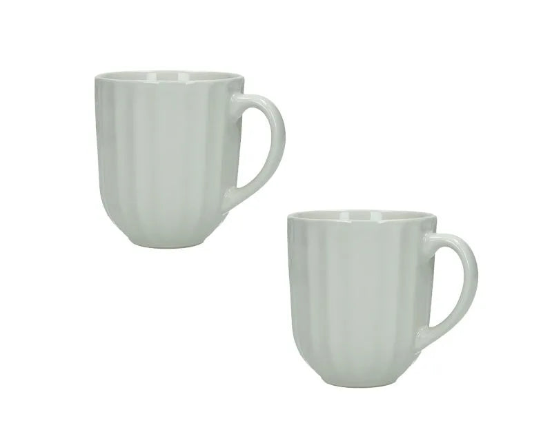 Set de 2 tazas de cerámica Calipso en color marfil.
