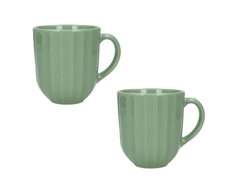 Set de 2 tazas de cerámica verde, colección Calipso, Brandani Gift Group.