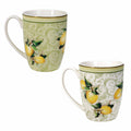 Set de 2 tazas "Limoni" de porcelana New Bone China, con un diseño inspirado en limones.