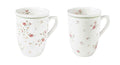 Set de 2 tazas de porcelana rosa 'Nonna Rosa' con diseño italiano.