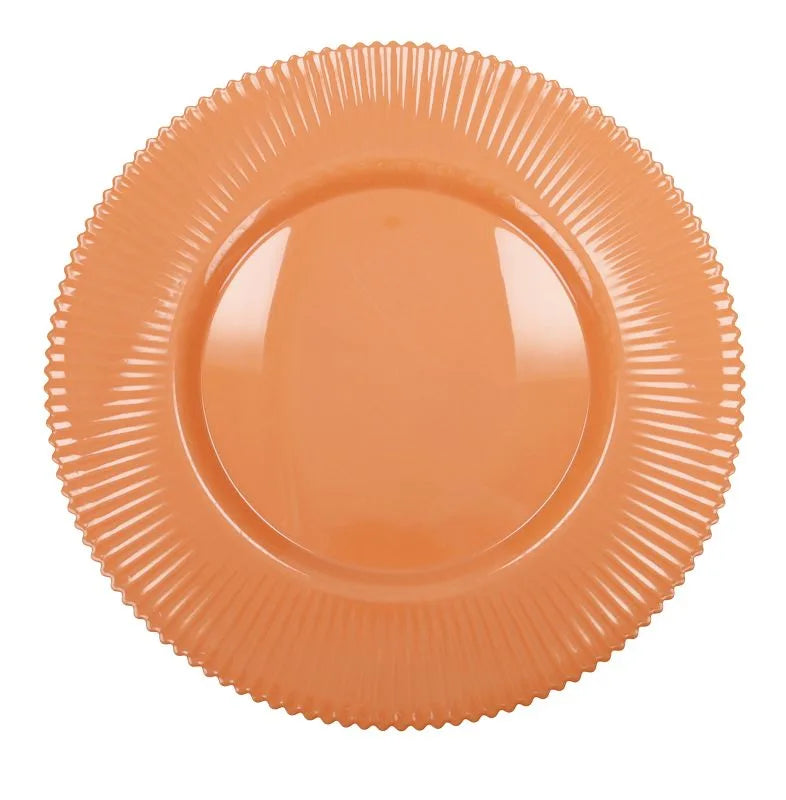 Set de 2 bajoplatos en color naranja, con un diseño moderno y vibrante, ideal para realzar la mesa.