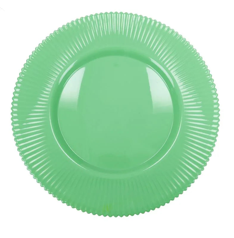 Set de 2 bajoplatos en color verde, presentados juntos.