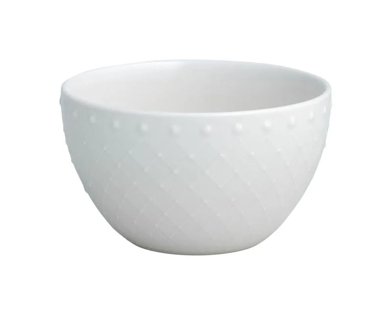 Set de 2 cuencos para cereales Burlesque de porcelana con detalles dorados, sobre fondo blanco.