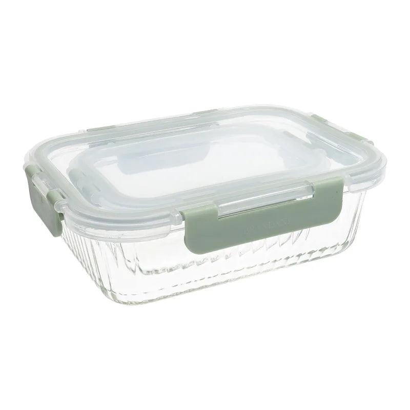 Set de 2 contenedores herméticos rectangulares Brandani Optic, uno de 370 ml y otro de 1.040 ml.