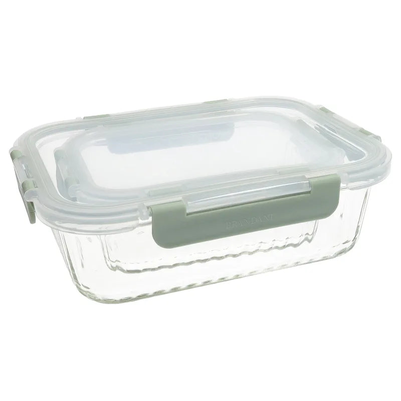 Set de 2 contenedores herméticos rectangulares Óptic de Brandani, uno de 630 ml y otro de 1.500 ml.